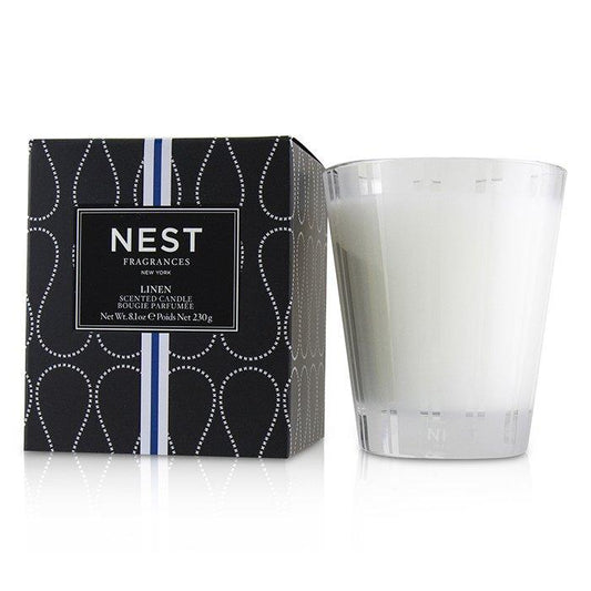 NEST Linen Scented Candle With Decorative Jar (230g) - Lovez Aqua© - 