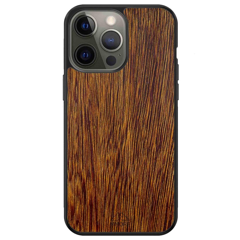 Natural Sucupira Wood Grain Protective Phone Case - Lovez Aqua© - 