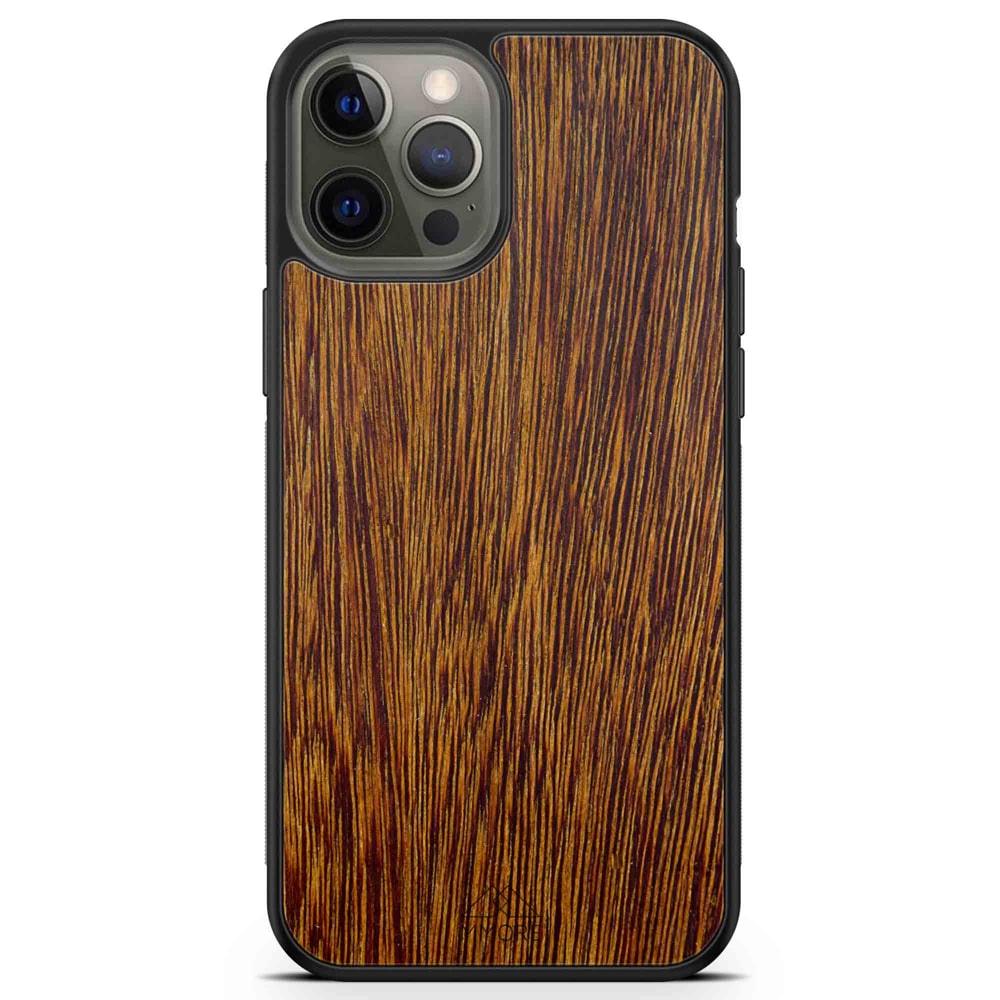 Natural Sucupira Wood Grain Protective Phone Case - Lovez Aqua© - 