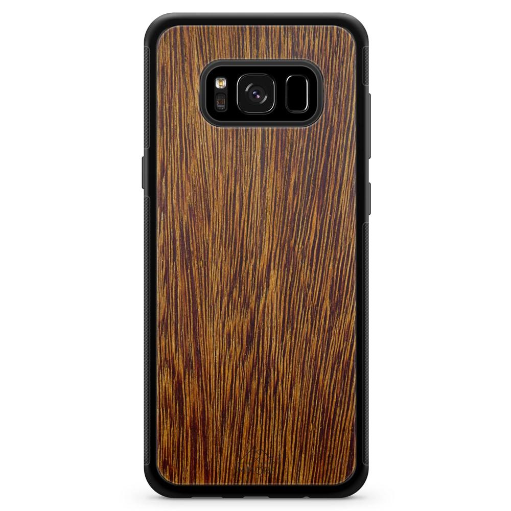 Natural Sucupira Wood Grain Protective Phone Case - Lovez Aqua© - 