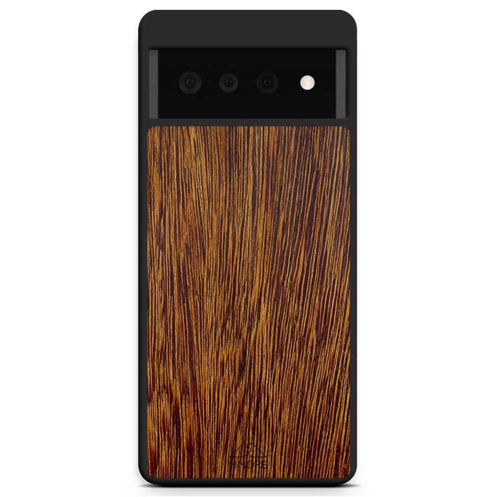 Natural Sucupira Wood Grain Protective Phone Case - Lovez Aqua© - 