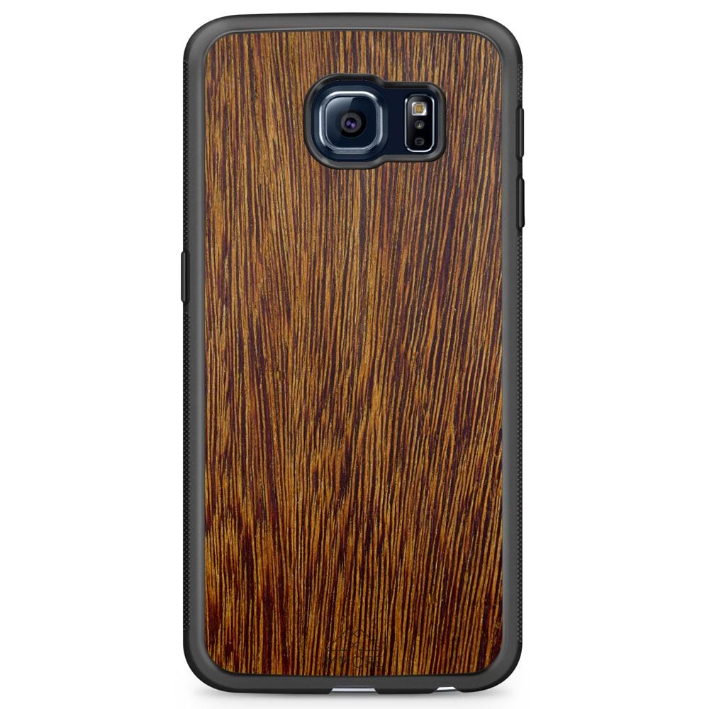 Natural Sucupira Wood Grain Protective Phone Case - Lovez Aqua© - 