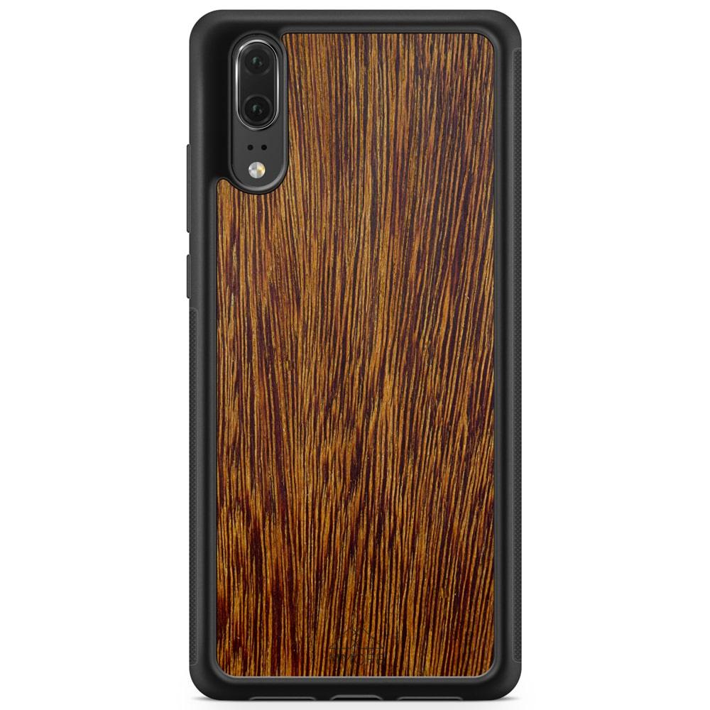 Natural Sucupira Wood Grain Protective Phone Case - Lovez Aqua© - 