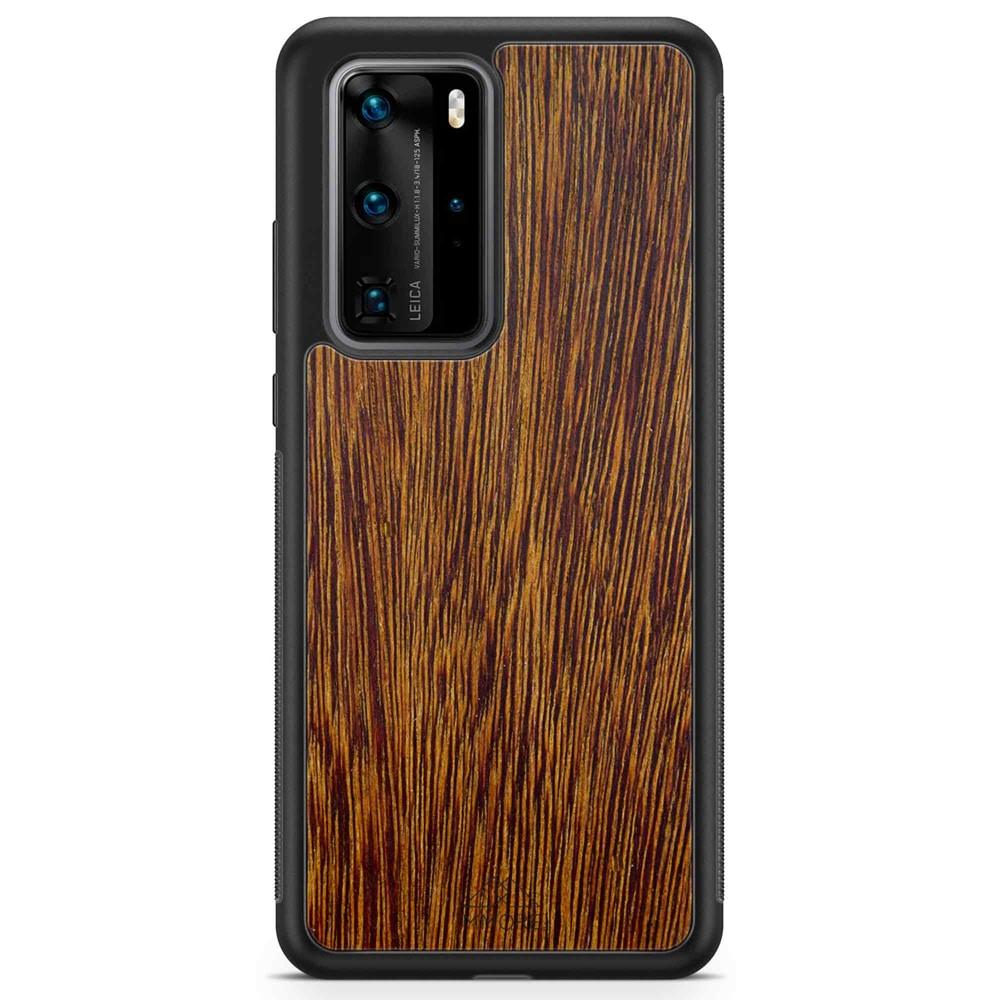 Natural Sucupira Wood Grain Protective Phone Case - Lovez Aqua© - 