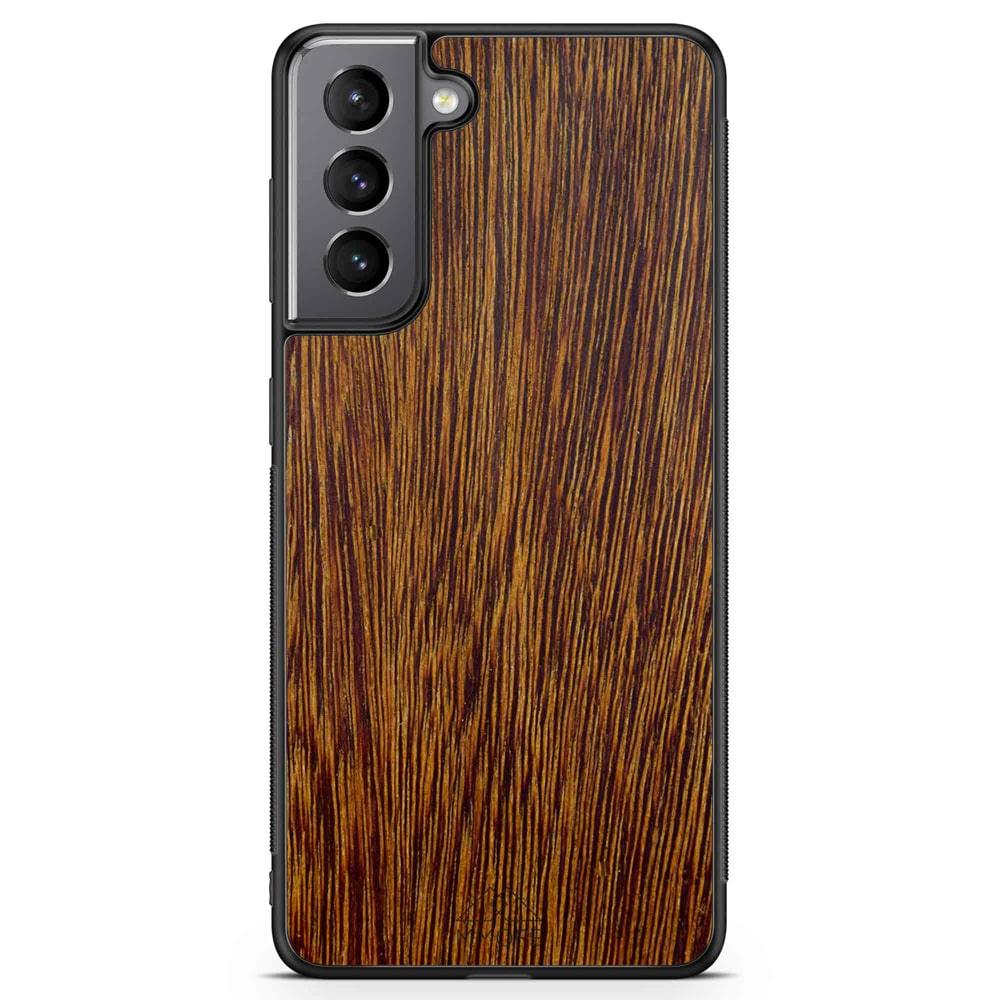 Natural Sucupira Wood Grain Protective Phone Case - Lovez Aqua© - 