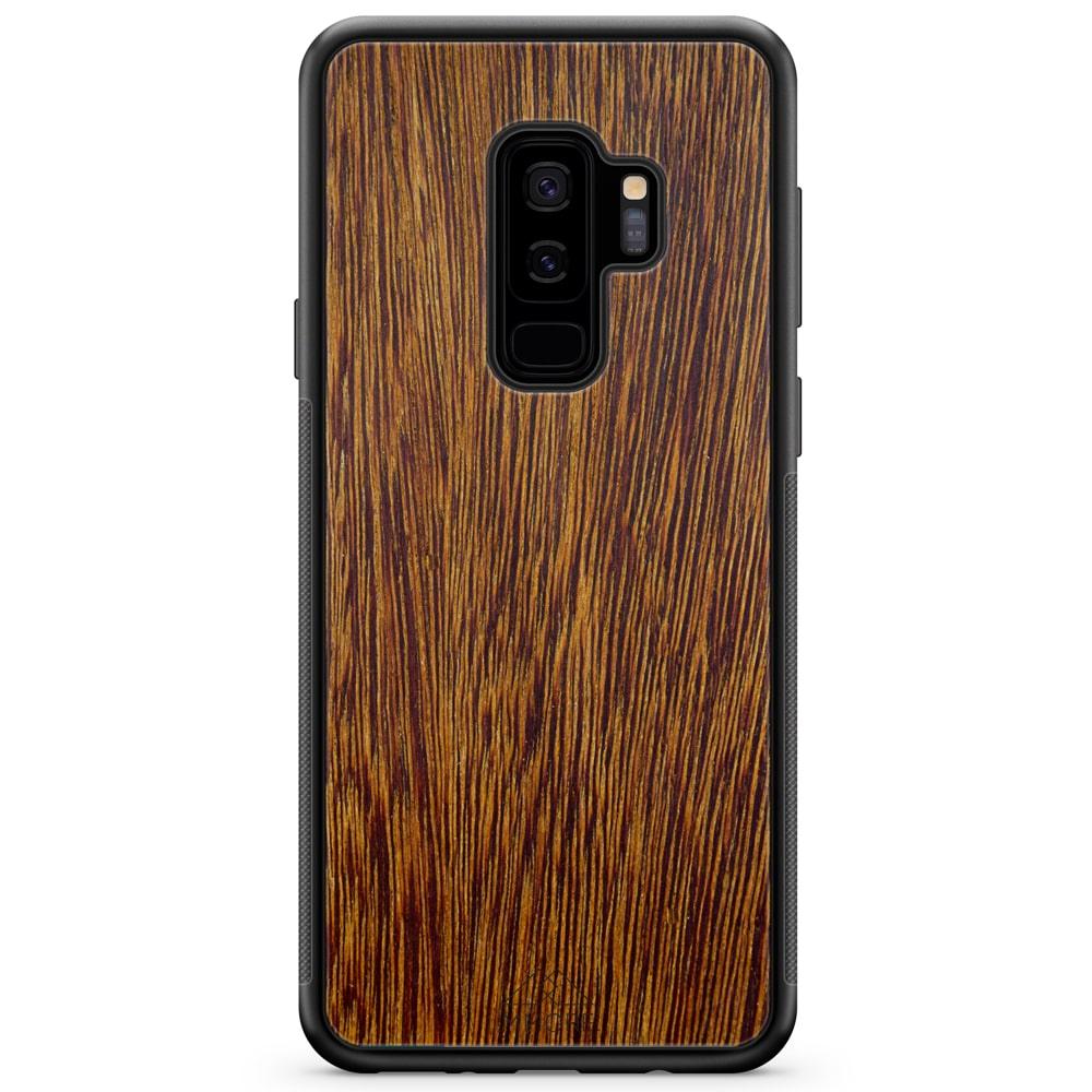 Natural Sucupira Wood Grain Protective Phone Case - Lovez Aqua© - 