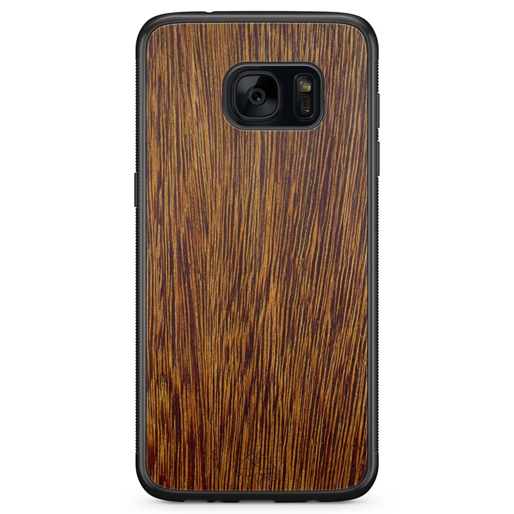 Natural Sucupira Wood Grain Protective Phone Case - Lovez Aqua© - 