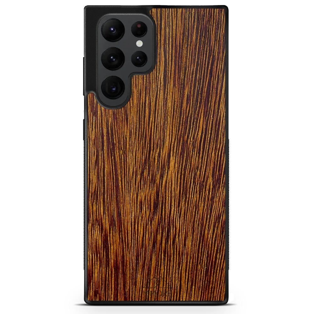 Natural Sucupira Wood Grain Protective Phone Case - Lovez Aqua© - 