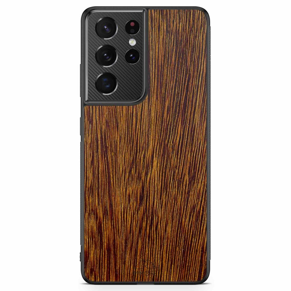 Natural Sucupira Wood Grain Protective Phone Case - Lovez Aqua© - 