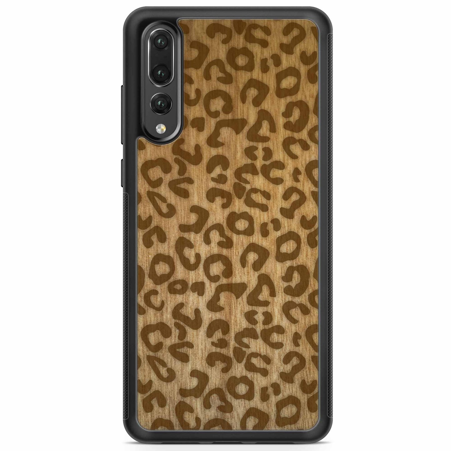 Natural Tanginika Wood Engraved Cheetah Print Protective Phone Case - Lovez Aqua© - 