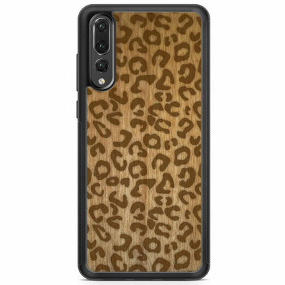 Natural Tanginika Wood Engraved Cheetah Print Protective Phone Case - Lovez Aqua© - 