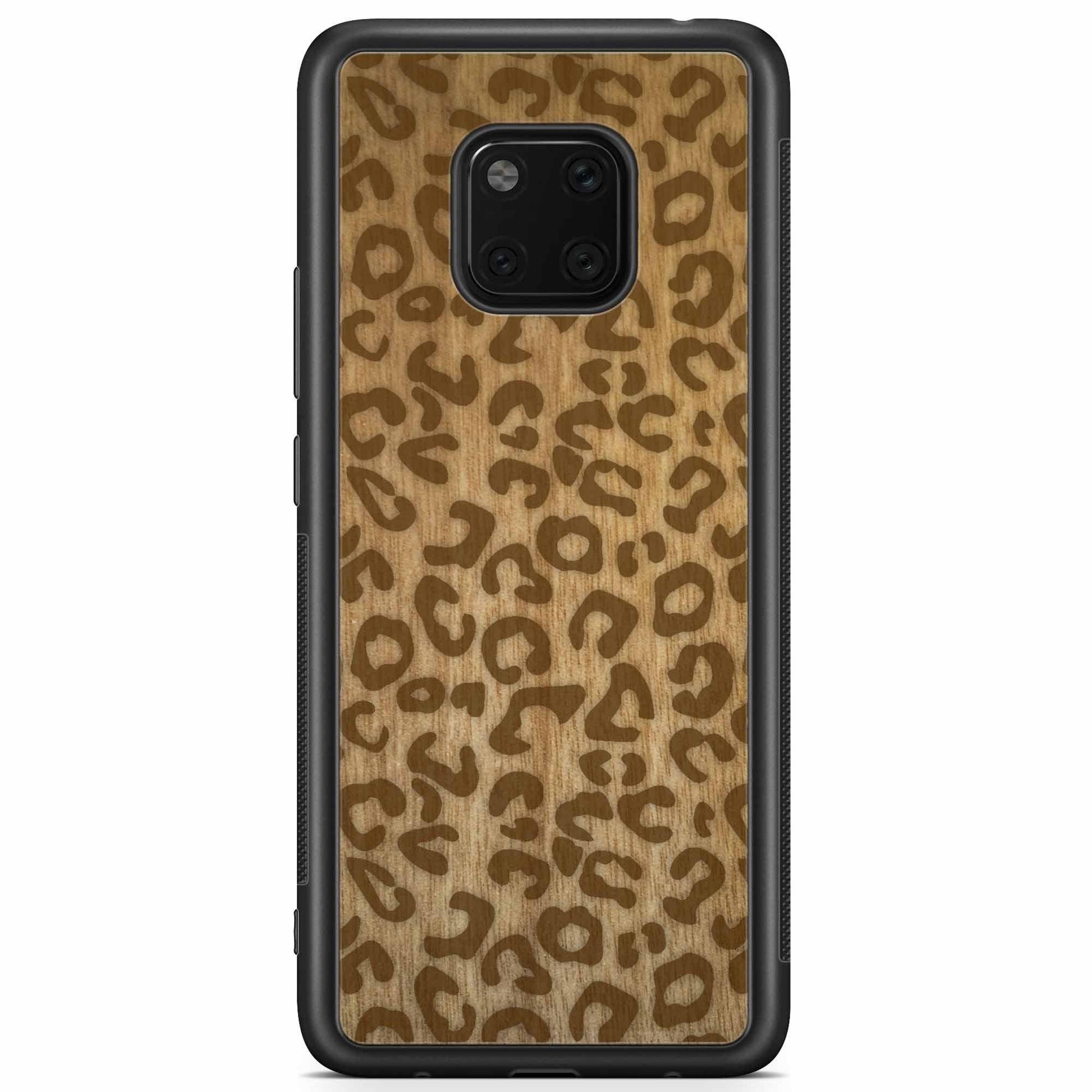 Natural Tanginika Wood Engraved Cheetah Print Protective Phone Case - Lovez Aqua© - 