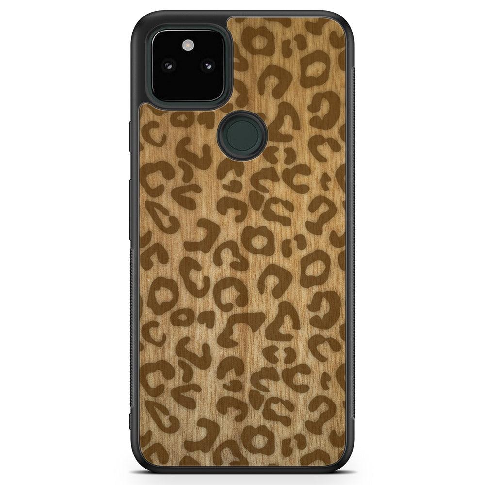 Natural Tanginika Wood Engraved Cheetah Print Protective Phone Case - Lovez Aqua© - 