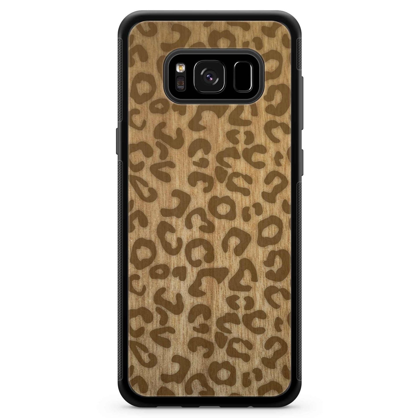 Natural Tanginika Wood Engraved Cheetah Print Protective Phone Case - Lovez Aqua© - 