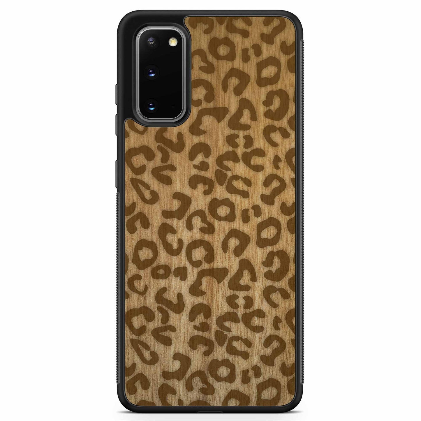 Natural Tanginika Wood Engraved Cheetah Print Protective Phone Case - Lovez Aqua© - 