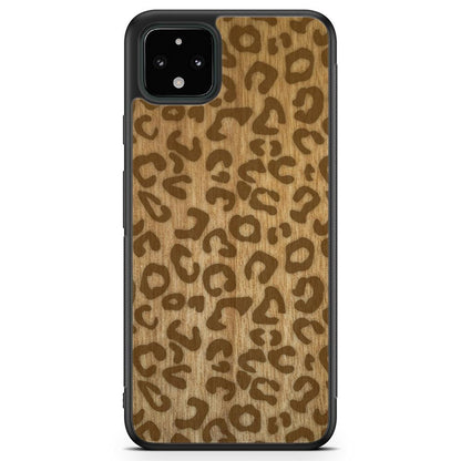 Natural Tanginika Wood Engraved Cheetah Print Protective Phone Case - Lovez Aqua© - 