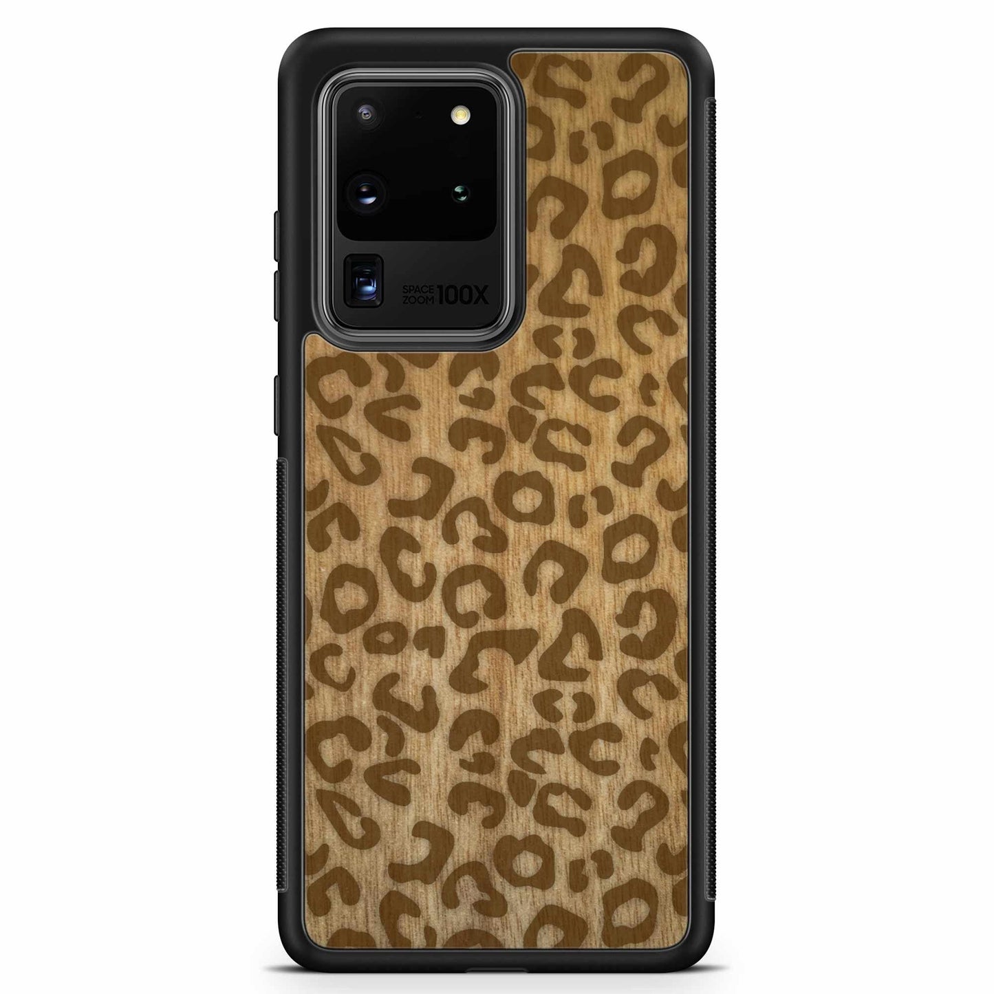 Natural Tanginika Wood Engraved Cheetah Print Protective Phone Case - Lovez Aqua© - 