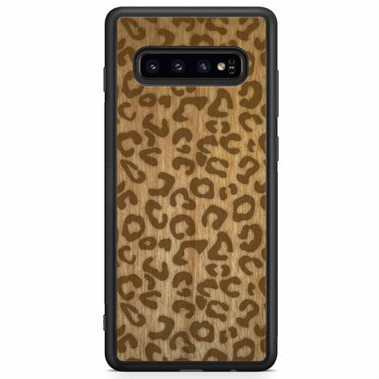 Natural Tanginika Wood Engraved Cheetah Print Protective Phone Case - Lovez Aqua© - 