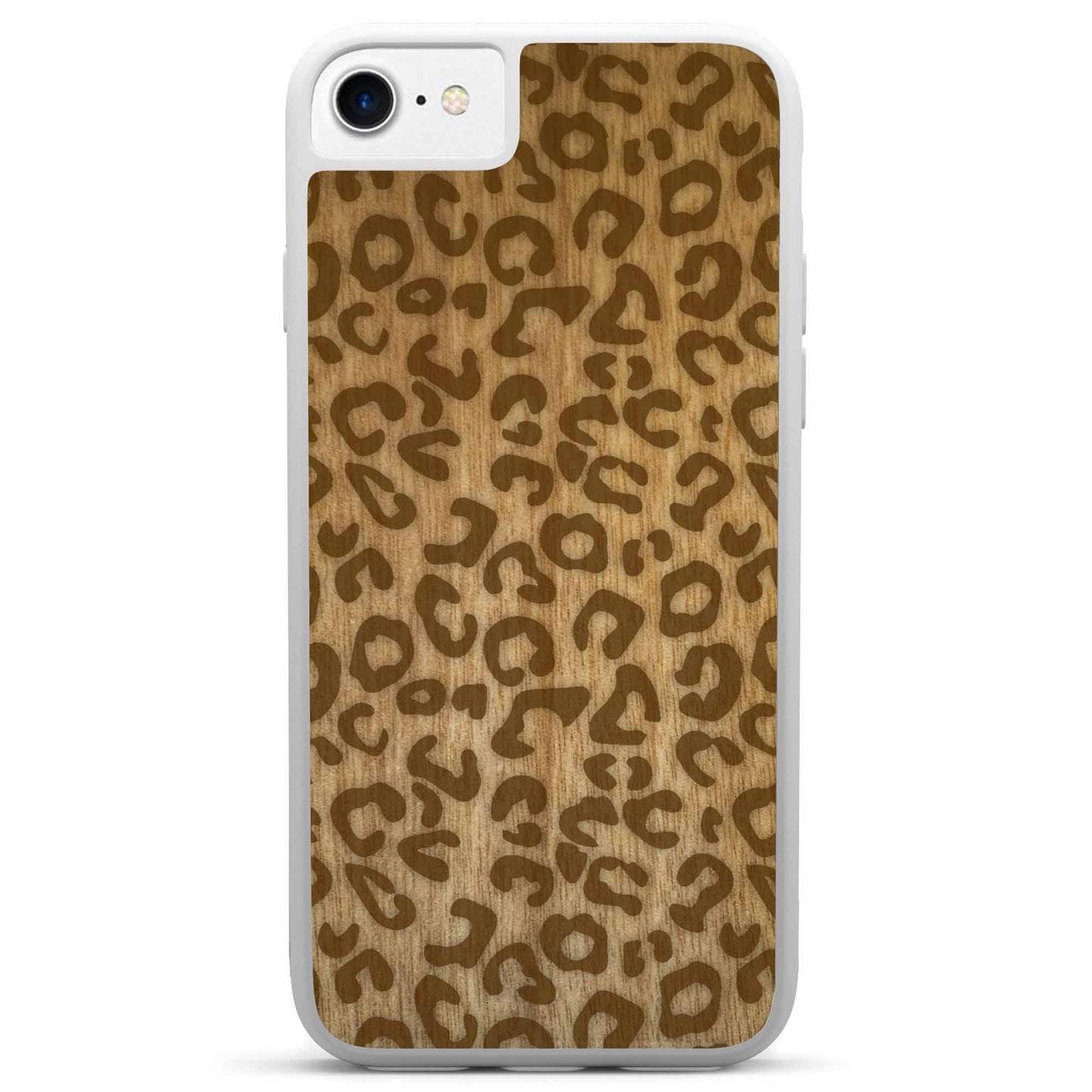 Natural Tanginika Wood Engraved Cheetah Print Protective Phone Case - Lovez Aqua© - 