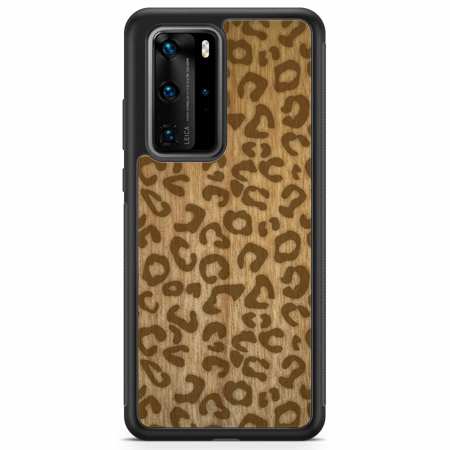 Natural Tanginika Wood Engraved Cheetah Print Protective Phone Case - Lovez Aqua© - 