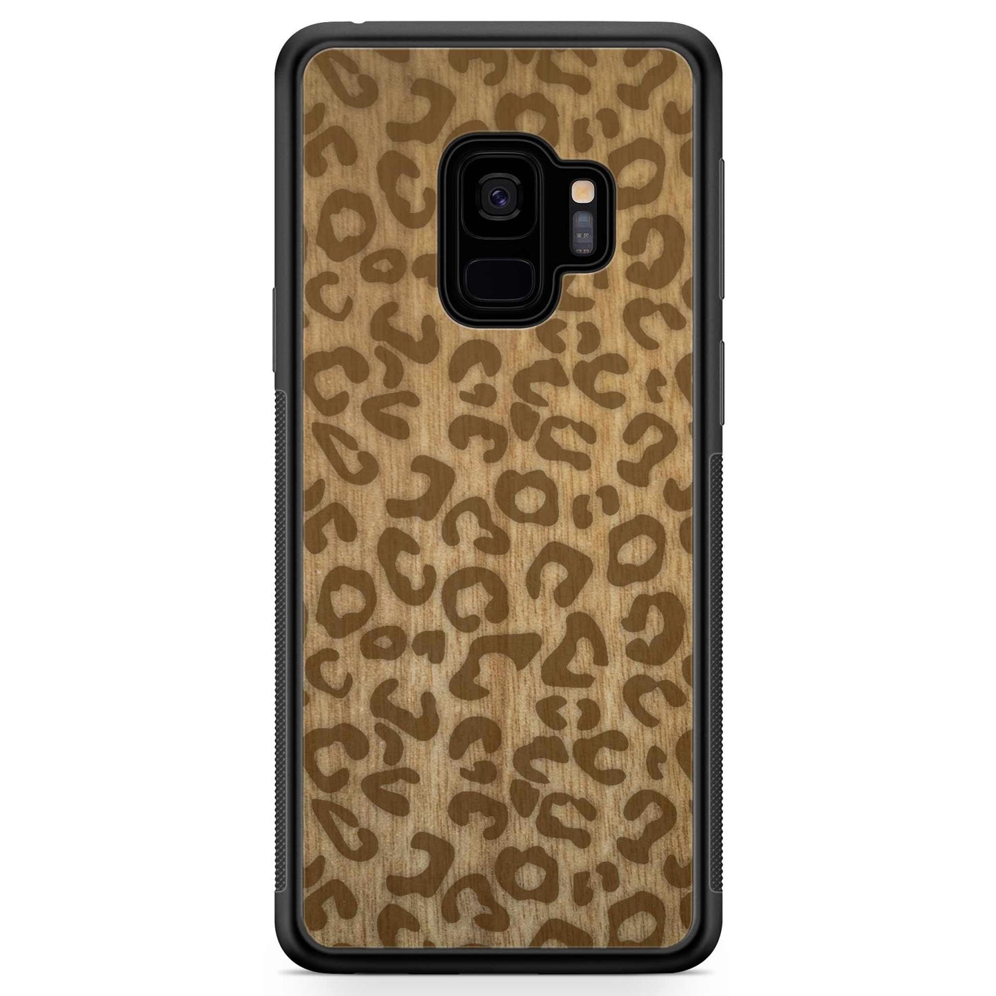 Natural Tanginika Wood Engraved Cheetah Print Protective Phone Case - Lovez Aqua© - 