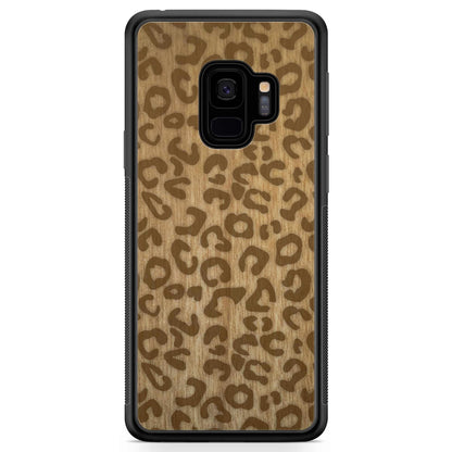 Natural Tanginika Wood Engraved Cheetah Print Protective Phone Case - Lovez Aqua© - 