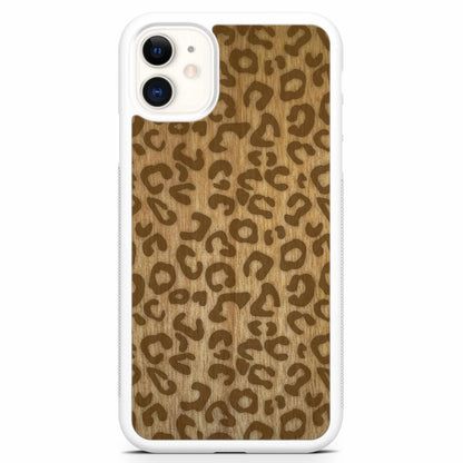 Natural Tanginika Wood Engraved Cheetah Print Protective Phone Case - Lovez Aqua© - 