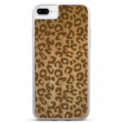 Natural Tanginika Wood Engraved Cheetah Print Protective Phone Case - Lovez Aqua© - 