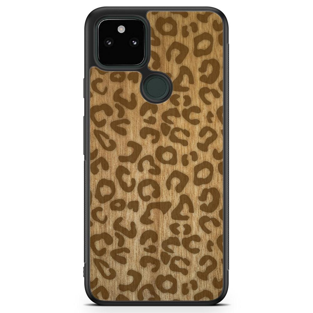 Natural Tanginika Wood Engraved Cheetah Print Protective Phone Case - Lovez Aqua© - 