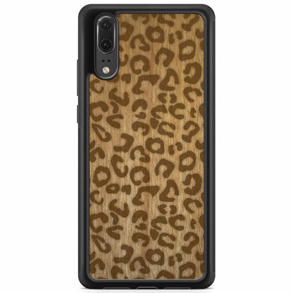 Natural Tanginika Wood Engraved Cheetah Print Protective Phone Case - Lovez Aqua© - 