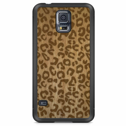 Natural Tanginika Wood Engraved Cheetah Print Protective Phone Case - Lovez Aqua© - 