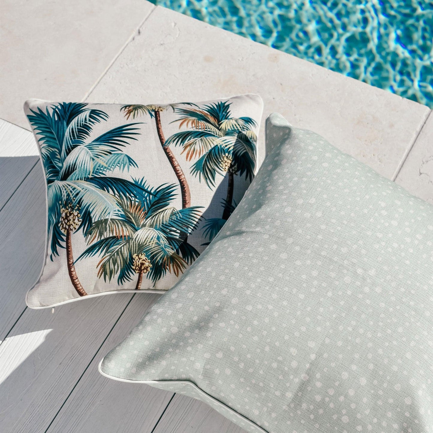 Nature Inspired Tropical Palm Trees Cushion Cover (45cm x 45cm) - Lovez Aqua© - 