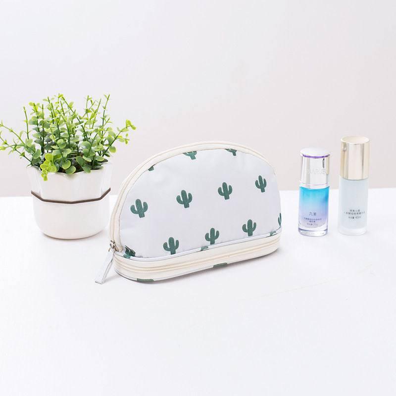 Patterned Portable Cosmetic Bag With Compartments - Lovez Aqua© - 