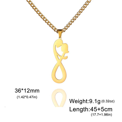 Romantic Man & Woman Couple Hugging Forever Infinity Pendant Necklace - 80d3e6-0e.myshopify.com - -  