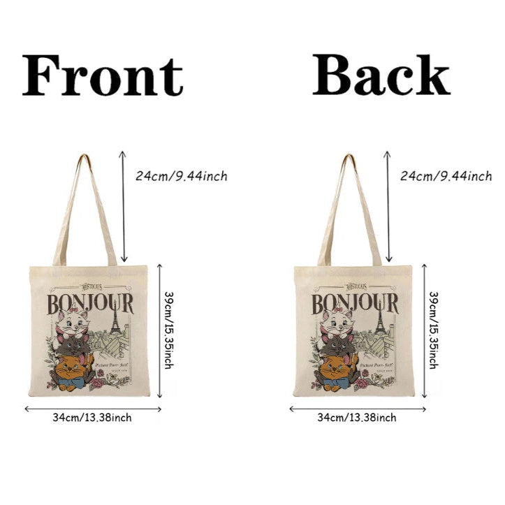 Bonjour Disney's Aristocats Parisian Canvas Tote Bag