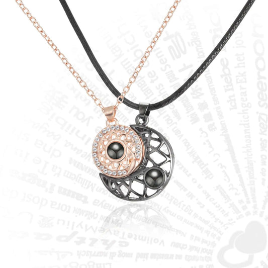 Sun & Moon Ying & Yang 100 Languages "I Love You" Projection Couple Necklaces - 80d3e6-0e.myshopify.com - Rose Gold -  Rose Gold