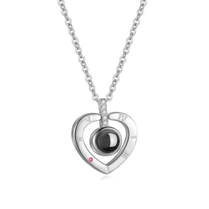 Romantic Love Heart Necklace 100 Languages I Love You Projection Necklace - 80d3e6-0e.myshopify.com - Silver Heart -  Silver Heart