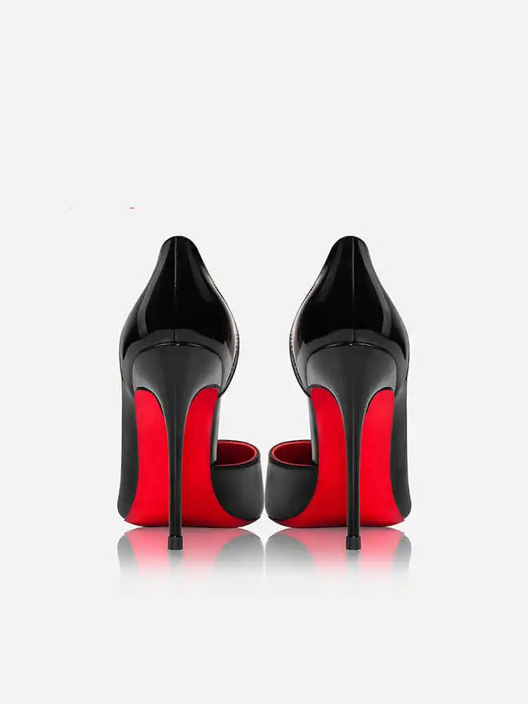 Woman's Red Sole Bottom Glossy Patent Leather Pointed Toe High Heels - 80d3e6-0e.myshopify.com - -  