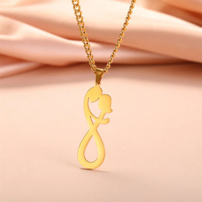 Romantic Man & Woman Couple Hugging Forever Infinity Pendant Necklace - 80d3e6-0e.myshopify.com - -  