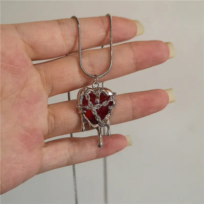 Vintage Gothic Red Love Heart Cross Pendant Snake Chain Necklace - 80d3e6-0e.myshopify.com - 2 -  2