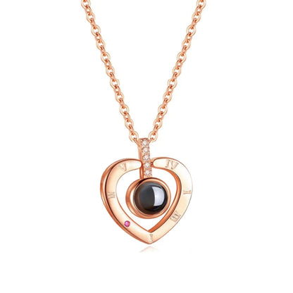 Romantic Love Heart Necklace 100 Languages I Love You Projection Necklace - 80d3e6-0e.myshopify.com - Rose Gold Heart -  Rose Gold Heart