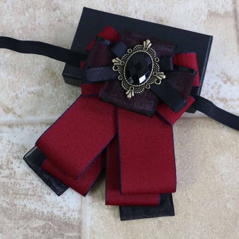 Vintage Baroque Men's Formal Ribbon Bowtie with Filigree Cabochon Rhinestone - 80d3e6-0e.myshopify.com - 9 -  9