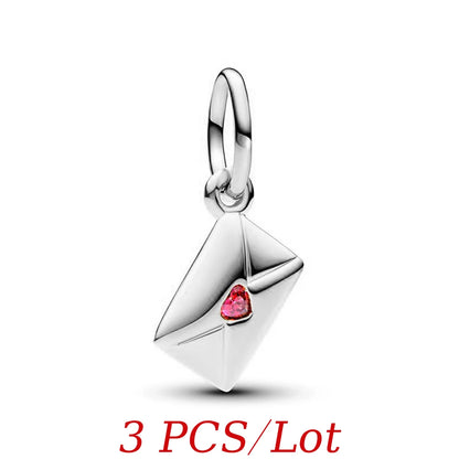 Pandora Replica Valentine's Love Letter Envelope Dangle Bracelet Charm - 80d3e6-0e.myshopify.com - Silver - 3 Pcs -  Silver - 3 Pcs