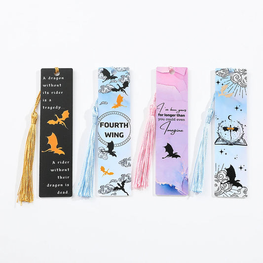 Fourth Wing Rebecca Yarros Dragon Rider Colorful Acrylic Tassel Bookmark - 80d3e6-0e.myshopify.com - -  