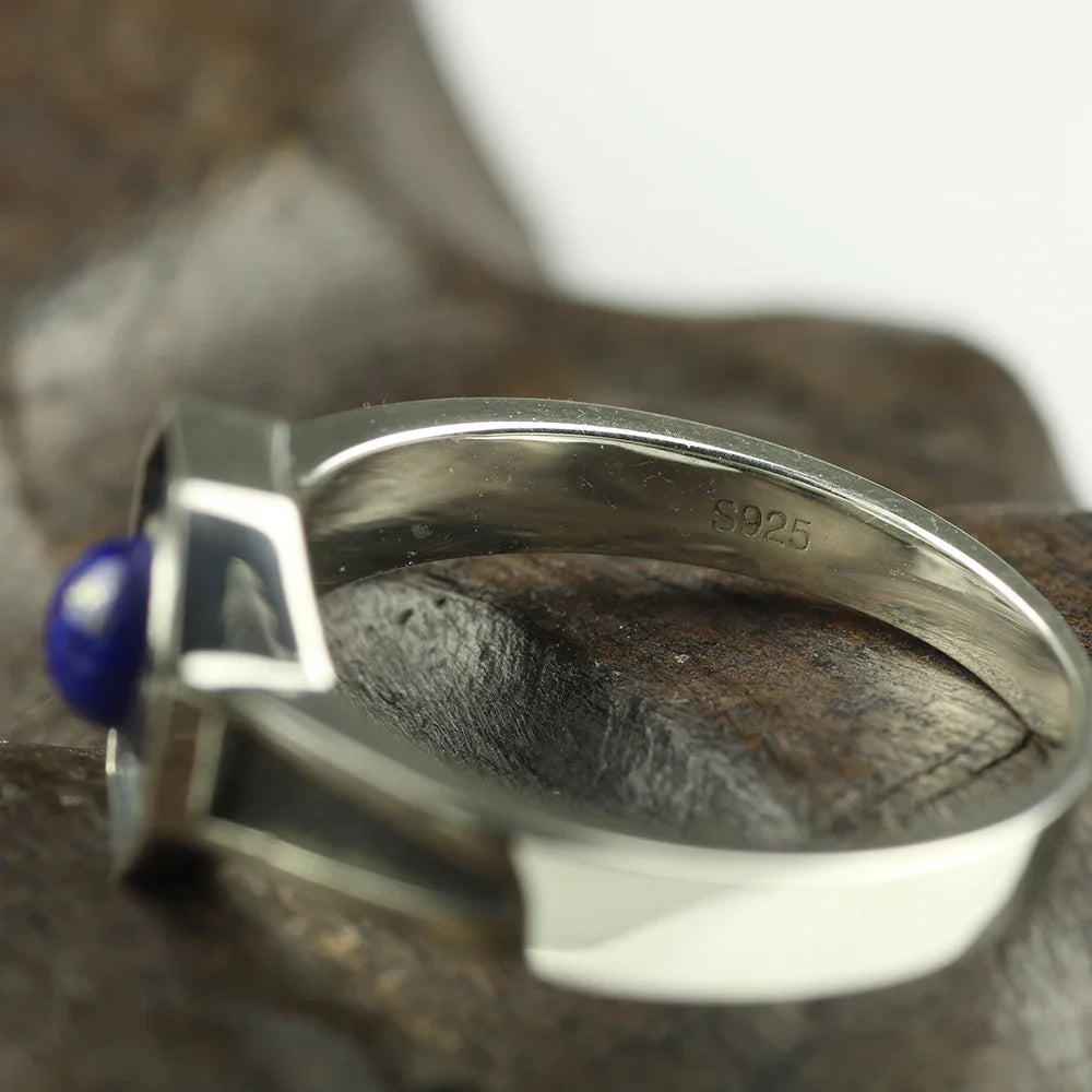 Vampire Diaries 925 Sterling Silver Klaus Mickelson Lapis Lazuli Daylight Ring