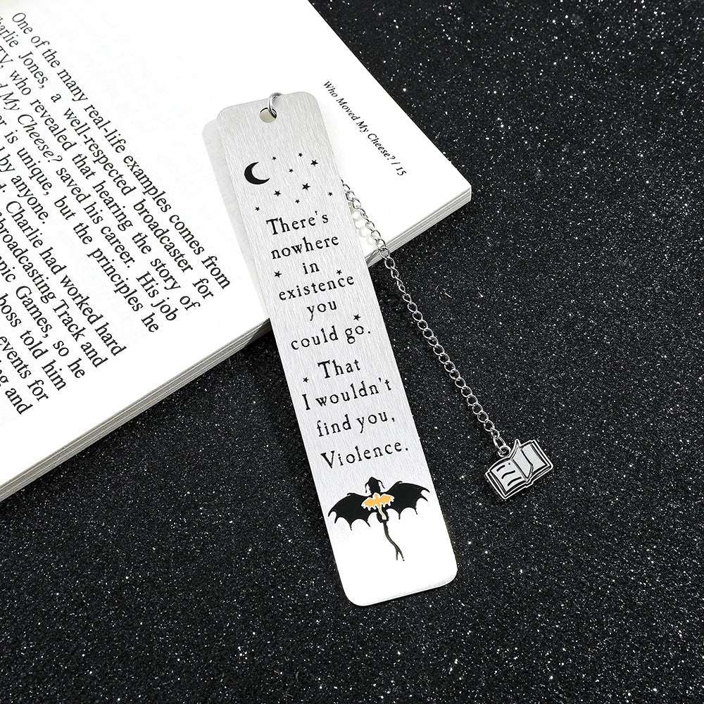 Fantasy Fourth Wing Dragon's Tairn, & Andarna Quote Stainless Steel Bookmark - 80d3e6-0e.myshopify.com - SQ1035 -  SQ1035