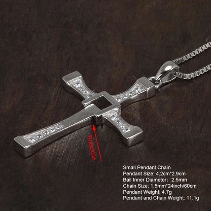 Fast & Furious Dominic Toretto 925 Sterling Silver Rotatable Cross Necklace - 80d3e6-0e.myshopify.com - -  