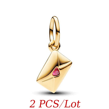 Pandora Replica Valentine's Love Letter Envelope Dangle Bracelet Charm - 80d3e6-0e.myshopify.com - Gold - 2 Pcs -  Gold - 2 Pcs