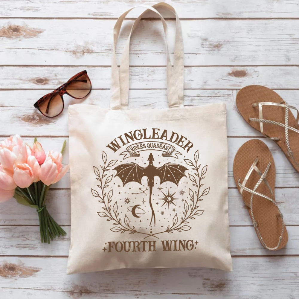 Wingleader Riders Quadrant Fourth Wing Basgiath War College Canvas Tote Bag