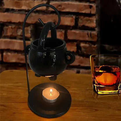 Gothic Black Hanging Witches Cauldron Wax Burner & Candle Holder - 80d3e6-0e.myshopify.com - -  